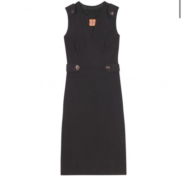 Tory Burch Declan Tab Wool Blend Dress Size XS black career office classic - Picture 1 of 14